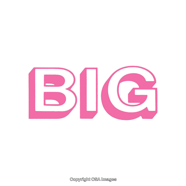 Bold Pink 3D Typography Word 'BIG' on Clean White Background