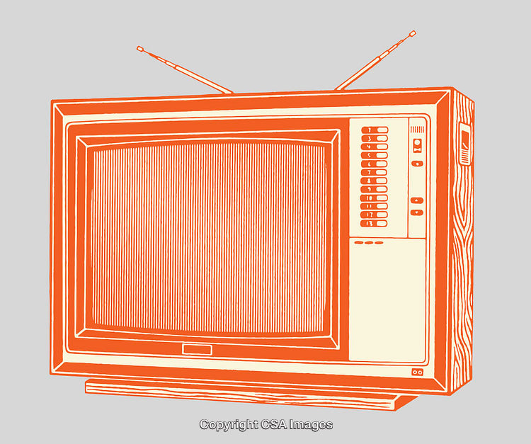 Vintage Television Illustration with Retro Color Art Style and Details