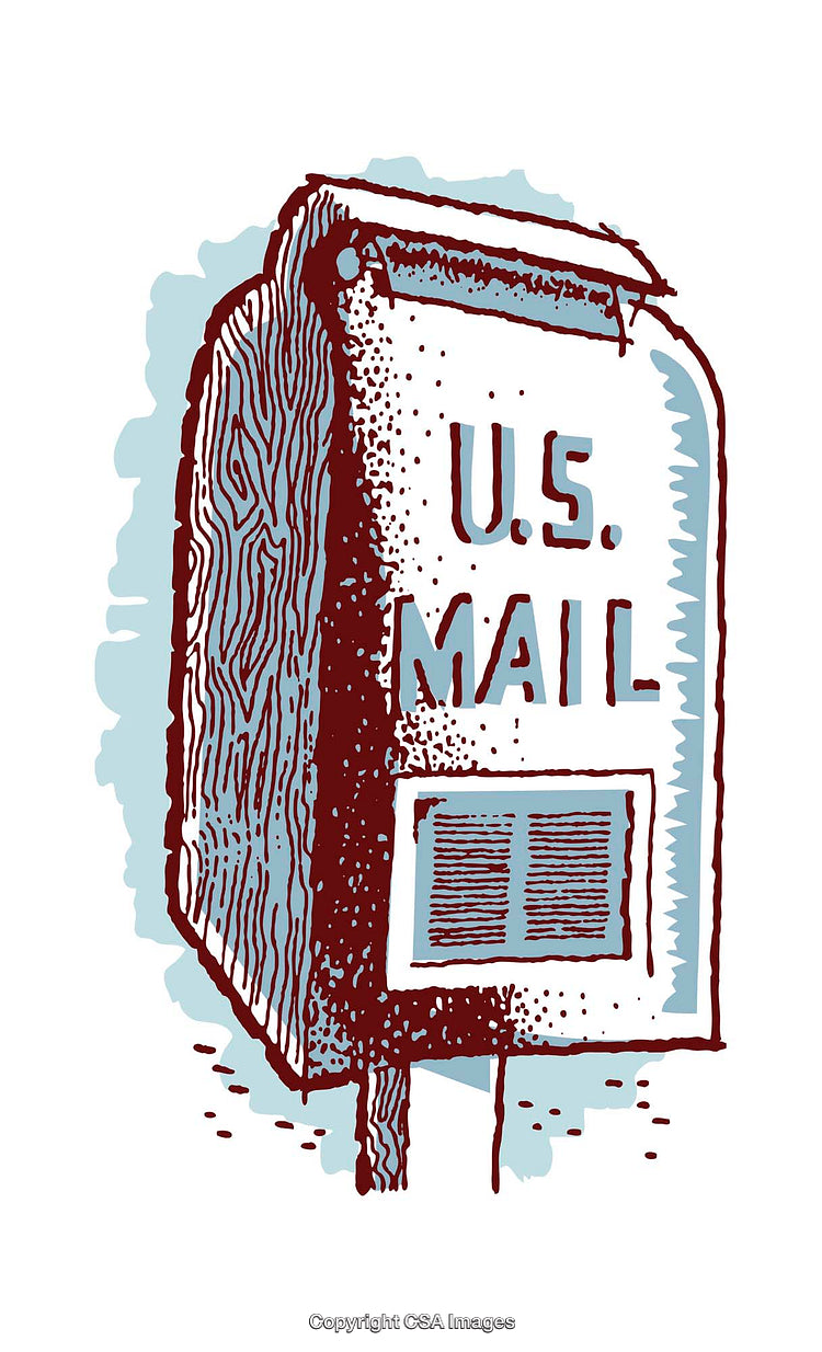 Illustration of a Classic U.S. Mailbox with Vintage Design
