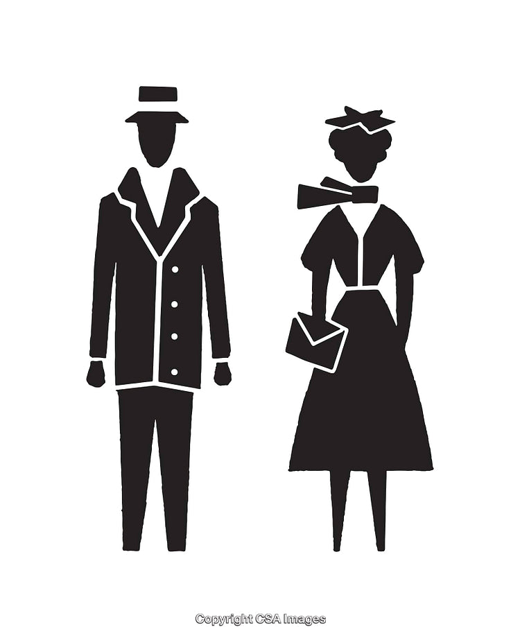 Simple Black and White Silhouettes of Business and Stylish Figures