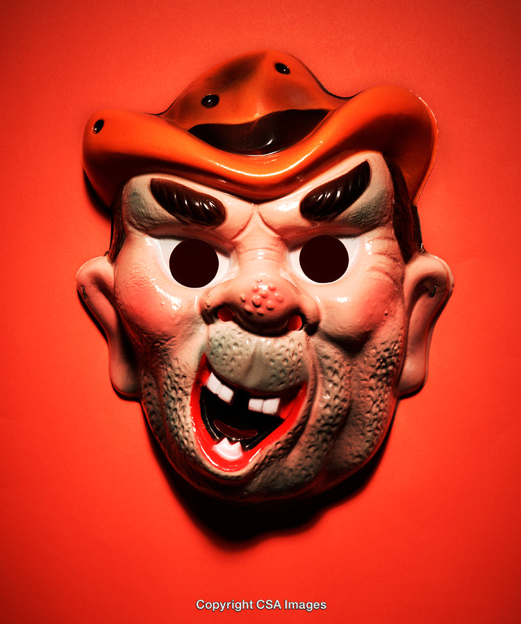 Colorful Mask Against a Bright Background, Highlighting Its Unique Expression