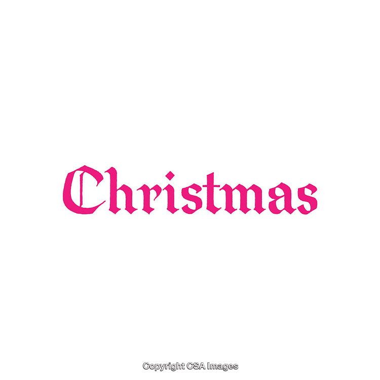 Pink Gothic Script Text Displaying the Word Christmas in a Festive Style