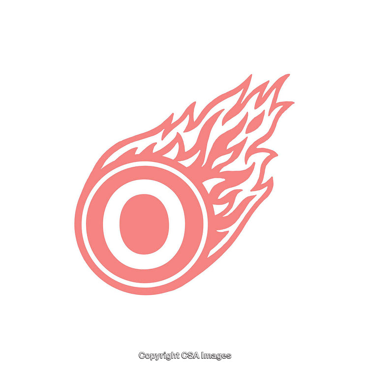 Flaming Circle with Letter O in Stylish Flaming Design