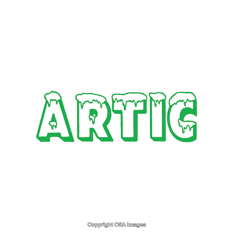 Creative Green Text Design with Icy Snow-Covered Letters for Cool Themes