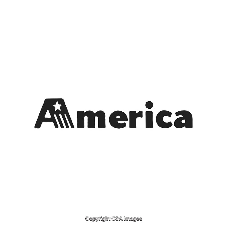 Creative American Flag Typography Logo with Minimal Design on White Background