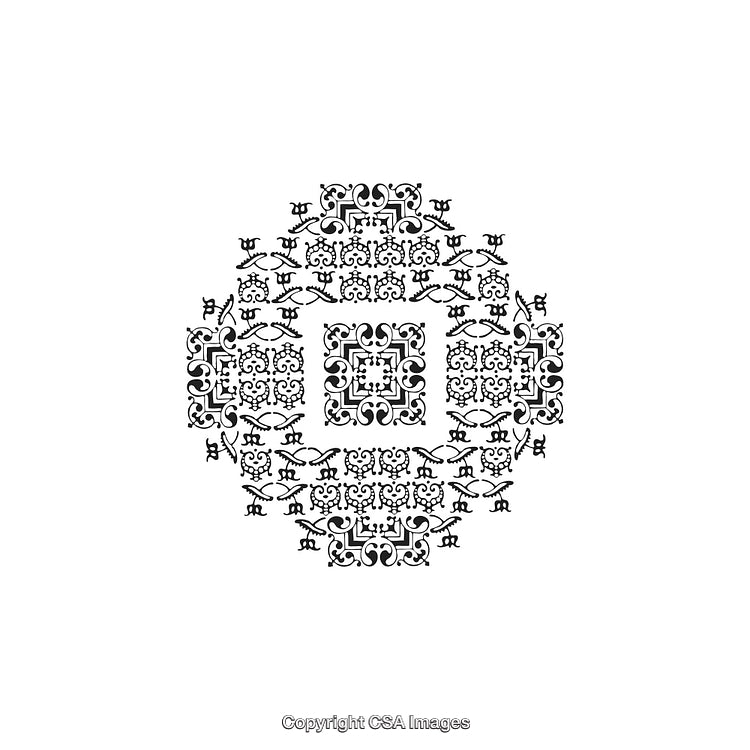 Intricate Black and White Decorative Circular Design Pattern