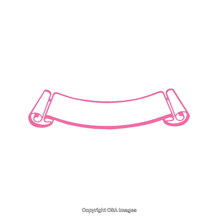 Minimalistic Pink Scroll Banner Design on White Background