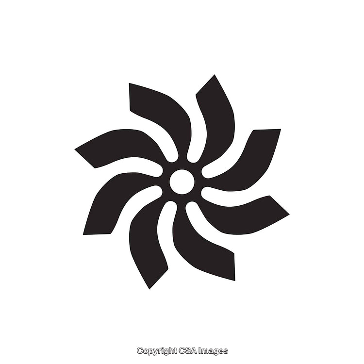 Abstract Black and White Geometric Shape Illustration with Radial Design