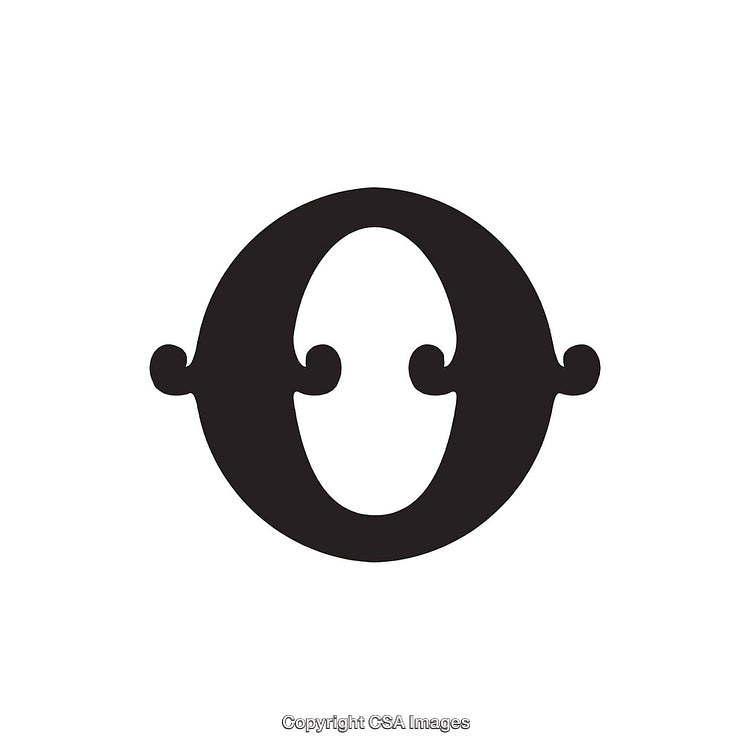 Illustration of a Stylized Bold Letter O With Unique Design Elements