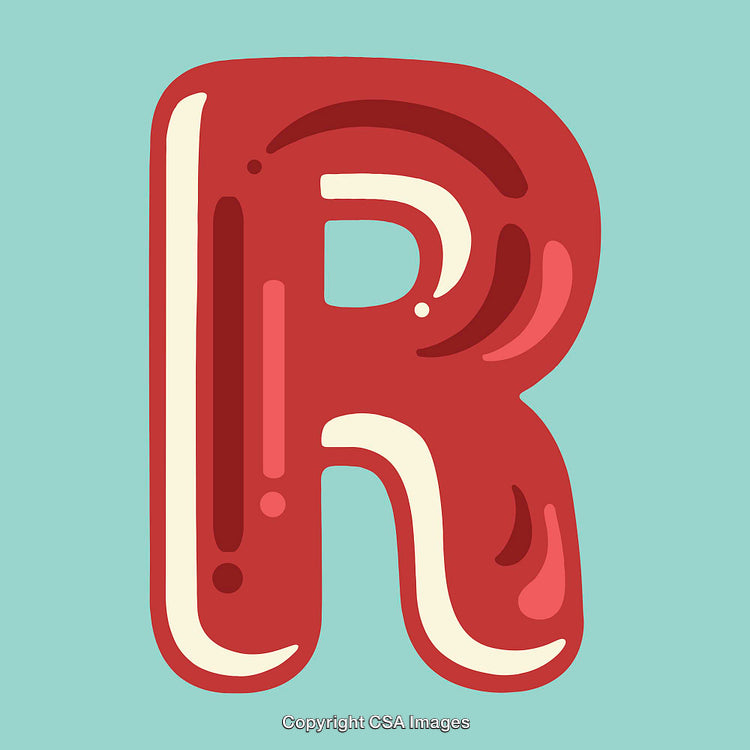 Colorful Artistic Illustration of the Letter R with Bold Design