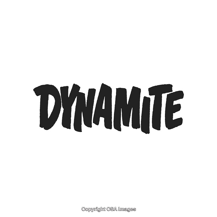Bold and Artistic Lettering of Dynamite in Black on White