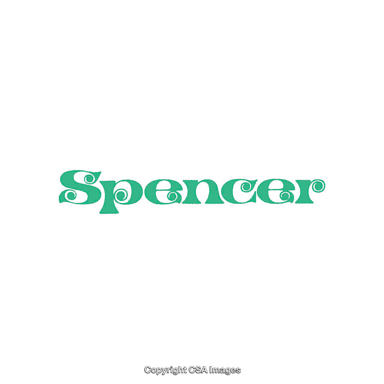 Stylized Green Spencer Name Art in Unique Typeface on White Background