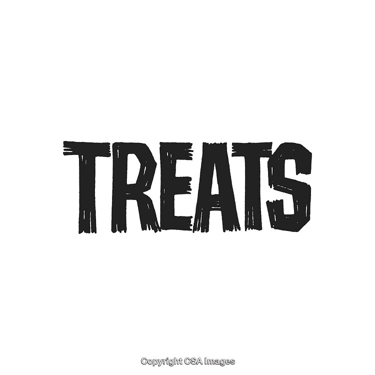 Bold Graphic Design Depicting the Word 'Treats' in Black Text