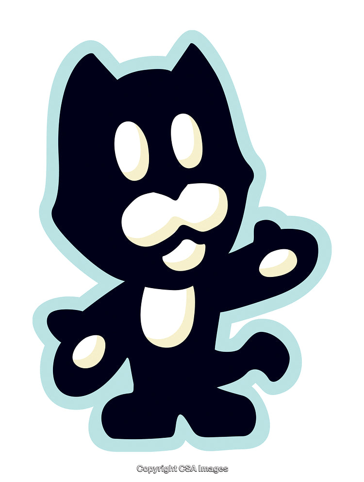 Playful Cartoon Cat Character Illustration with a Friendly Gesture