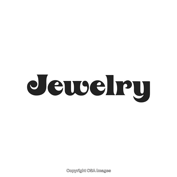 Elegant Jewelry Text Design in Black Typeface on White Background