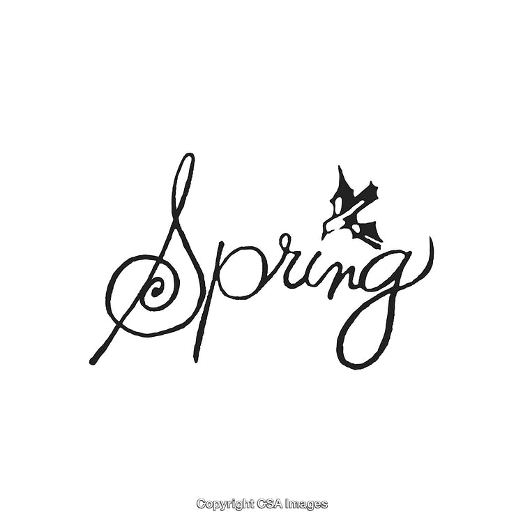Elegant Hand-Drawn Typography Art Depicting the Spirit of Spring Season