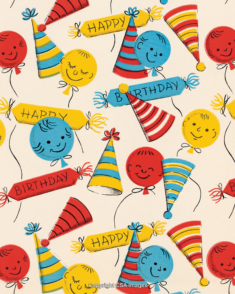 Birthday Party Hats and Balloons