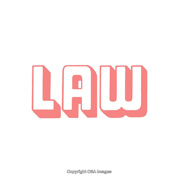 Bold Typography Illustration Featuring the Word 'Law' in Pink Design