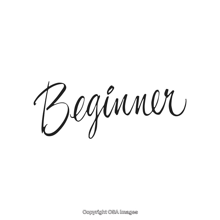 Elegant Handwritten Typography Displaying the Word Beginner on White Background