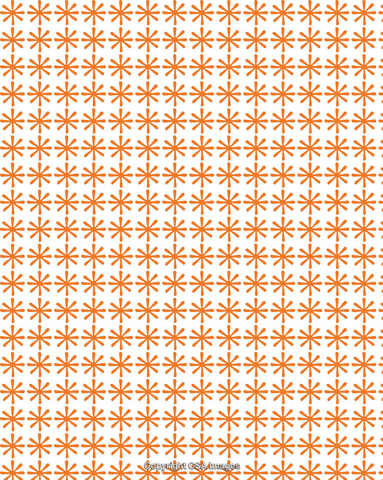 Orange Star Pattern on White Background for Decorative Applications
