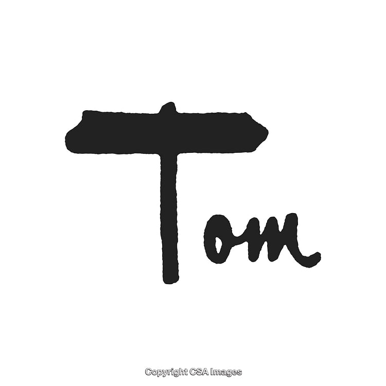 Rustic Handwritten Black Name Sign Featuring Stylish Script on White Background
