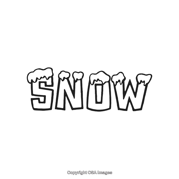 Snow-Covered Bold Text Design for Winter Themed Artwork or Graphic Projects
