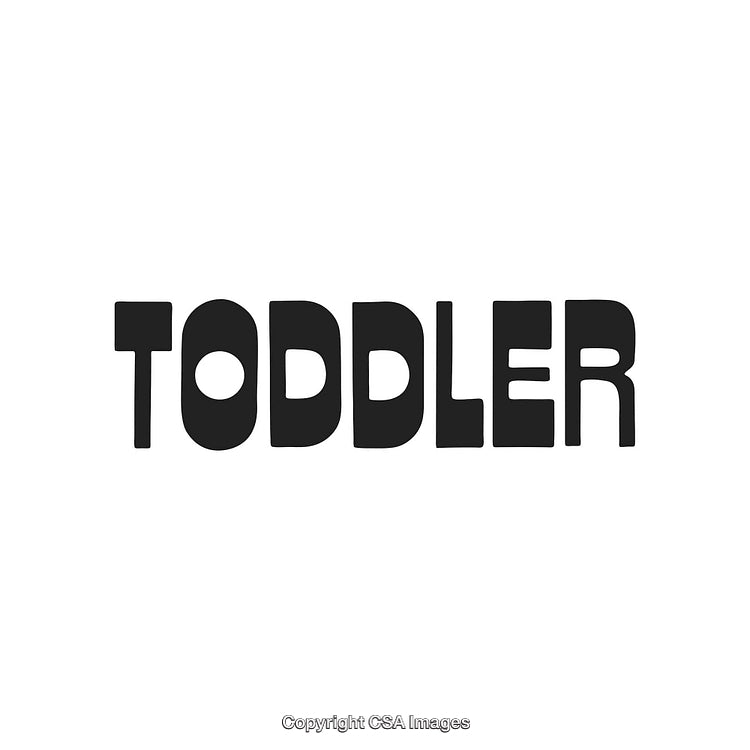 Black Retro Style Typography of the Word Toddler on White Background