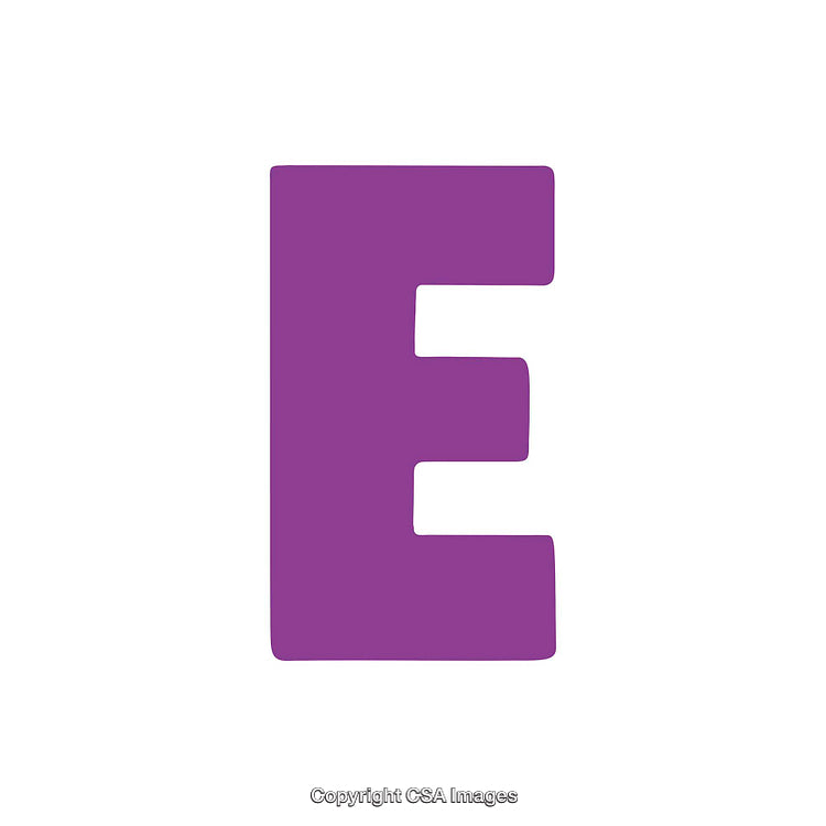 Bold Purple Letter E on a White Background