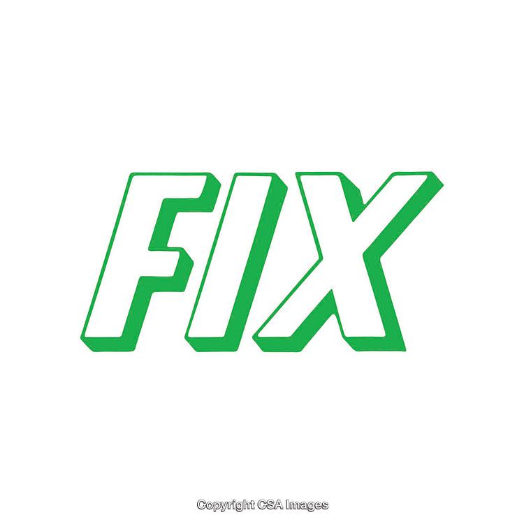 Bold Green FIX Word Graphic on a White Background