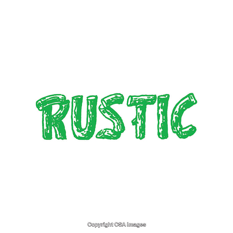 Rustic Green Text in Bold Brushstroke Style on White Background