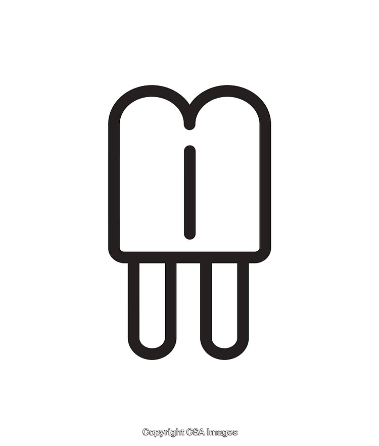 Simple Black and White Pop Icon with Dual Sticks