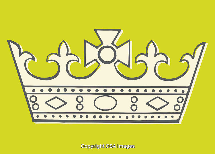 Hand-Drawn Illustration of a Decorative Crown on a Vibrant Background