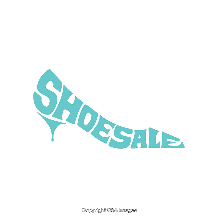 Creative Shoe Sale Design with Blue Monochromatic Typography