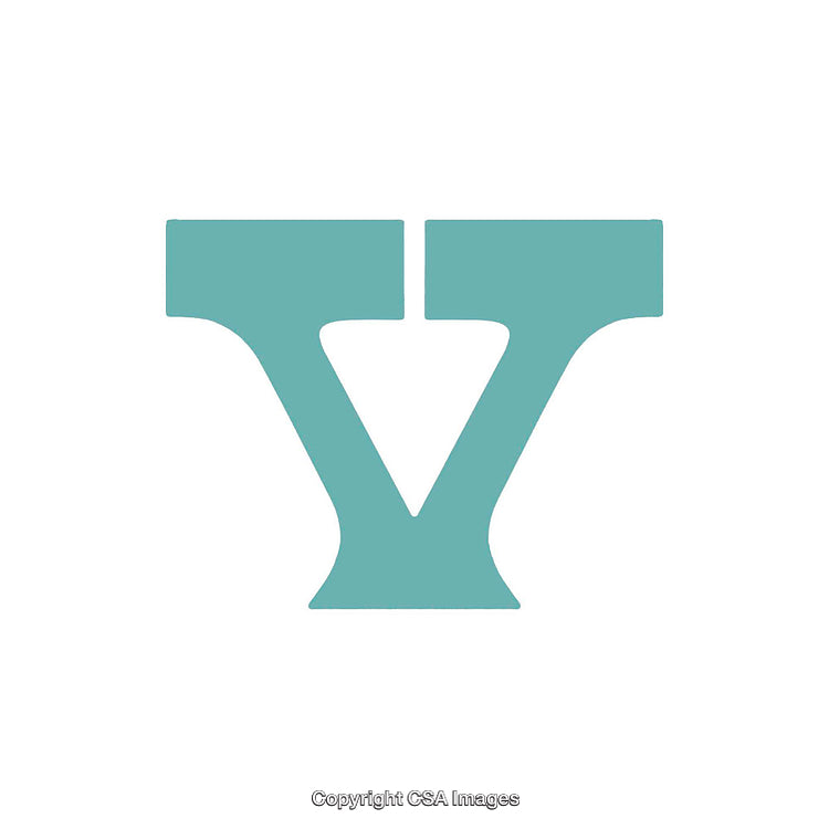 Turquoise Bold Letter V on a White Background