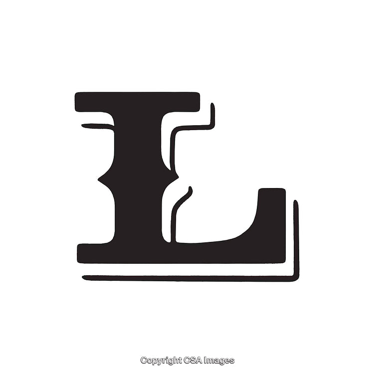 Elegant Black Serif Letter L Design with Bold Style on White Background