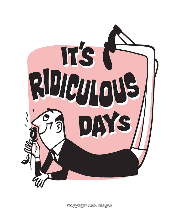 Playful Illustration Featuring Text 'It’s Ridiculous Days' on a Retro Design