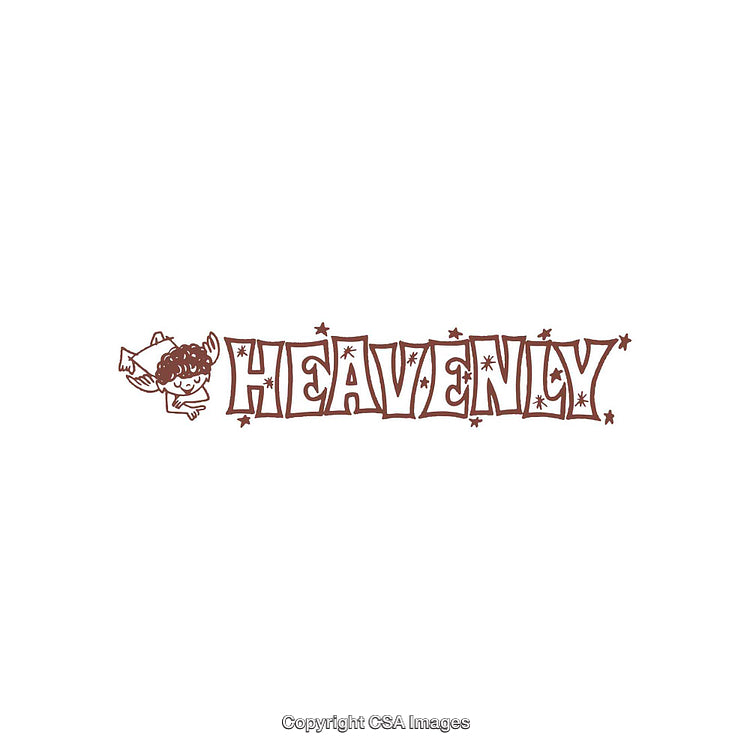 Decorative Hand-Drawn Word Artwork Featuring Stylized Lettering and Angel Motif