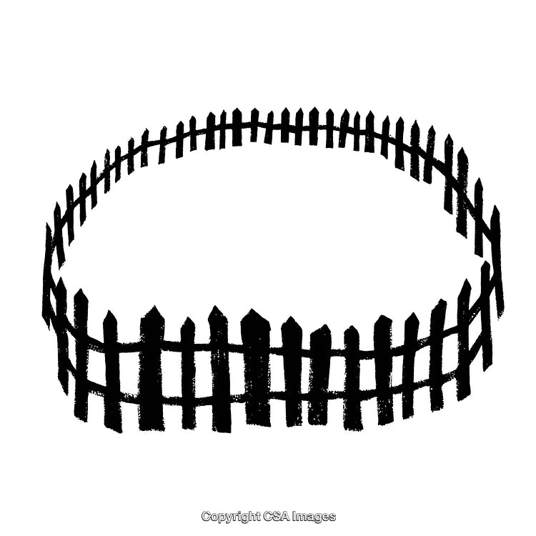 Black and White Circular Fence Depicting Security and Boundaries