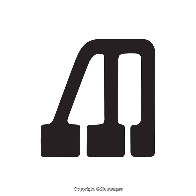 Minimalistic Black Letter M Design on a White Background