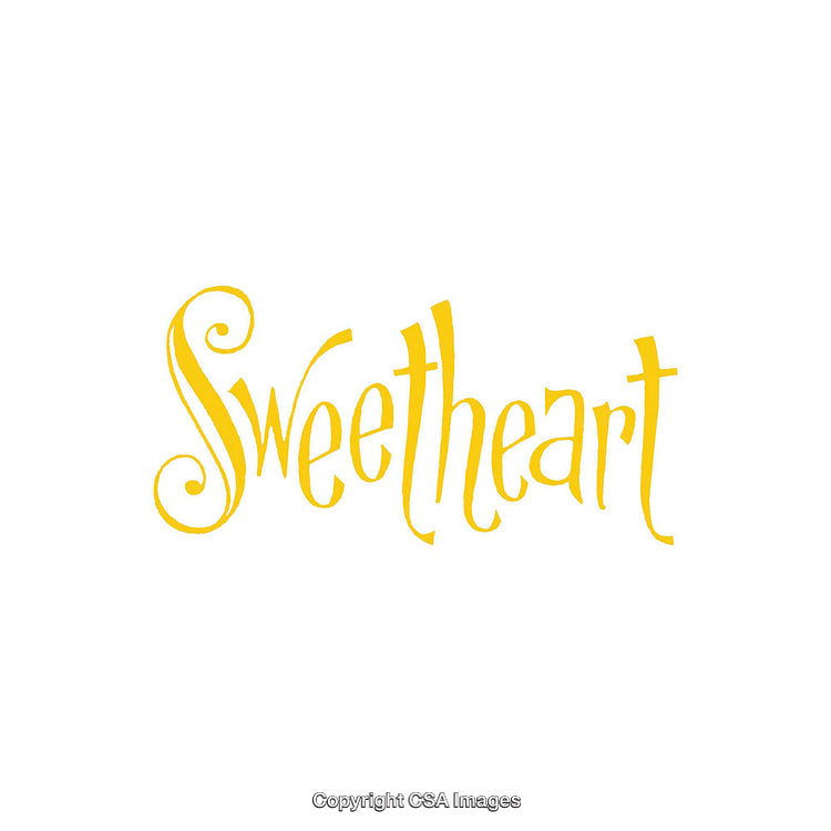 Yellow Sweetheart Typography Design on a White Background