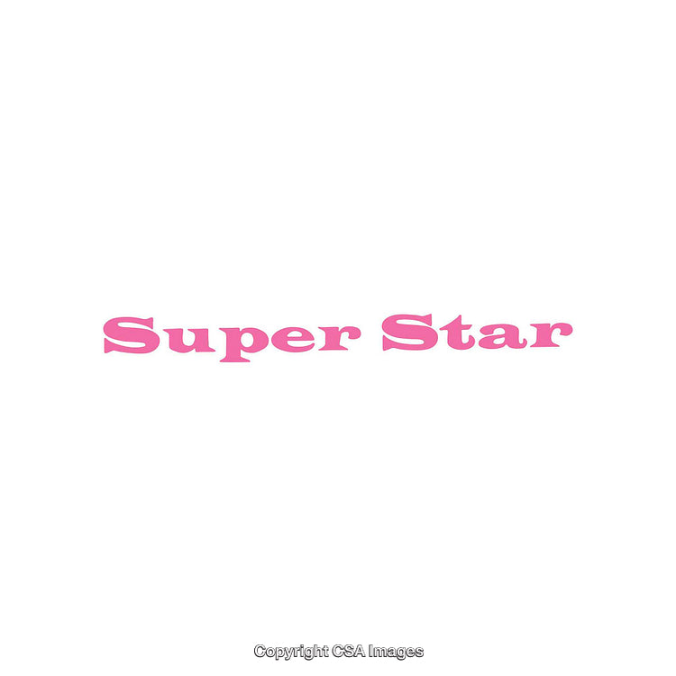 Minimalist Super Star Typography in Pink on White Background