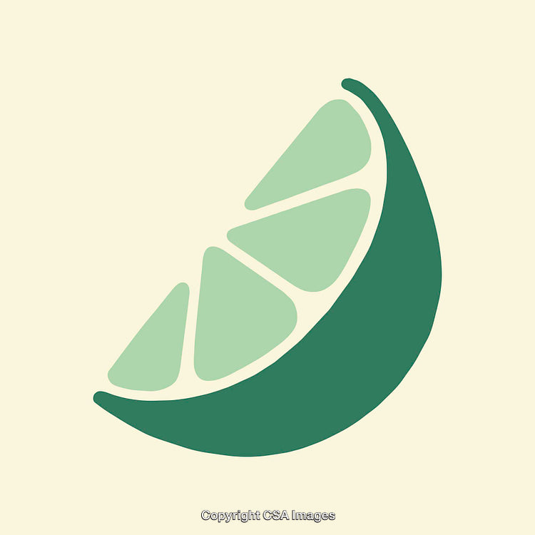 Minimalist Lime Slice Illustration with Green and Beige Color Palette