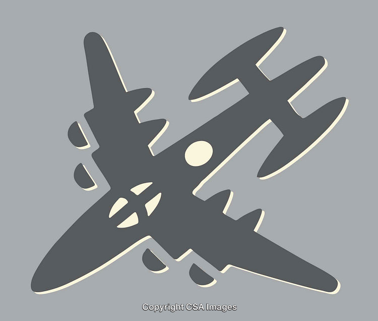 Stylized Line Art of an Airplane in Minimalist Design