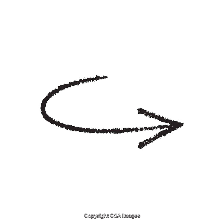 Curved Hand-Drawn Black Arrow Symbol on a White Background
