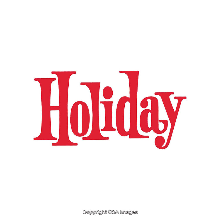 Red Holiday Text Design on White Background