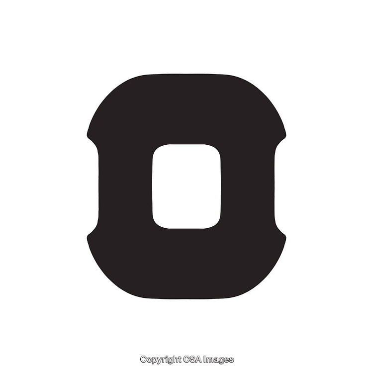 Stylized Black Letter O on White Background