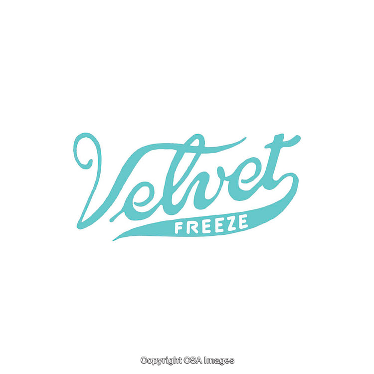 Velvet Freeze Blue Script Logo with Minimalistic Design