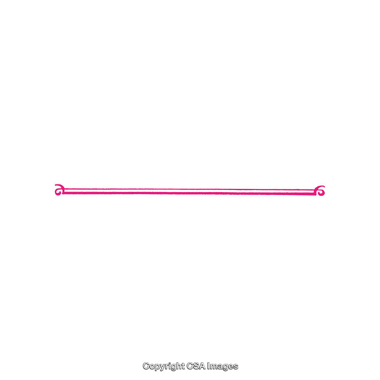 Minimalistic Pink Decorative Line with Swirls on White Background