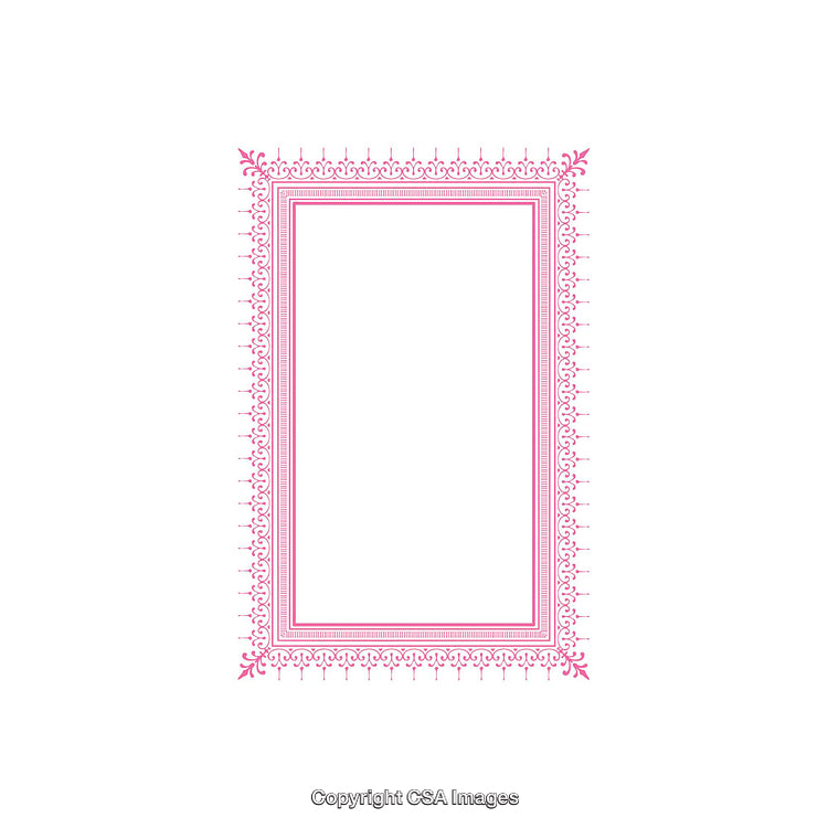 Ornate Pink Decorative Border Design on a White Background