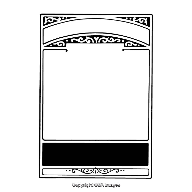 Elegant Black and White Ornamental Frame for Creative Projects